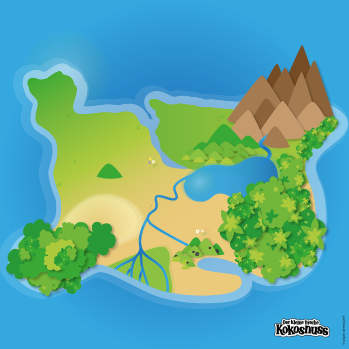 Spielmatte – Kleiner Drache Kokosnuss Dracheninsel inklusive Figuren